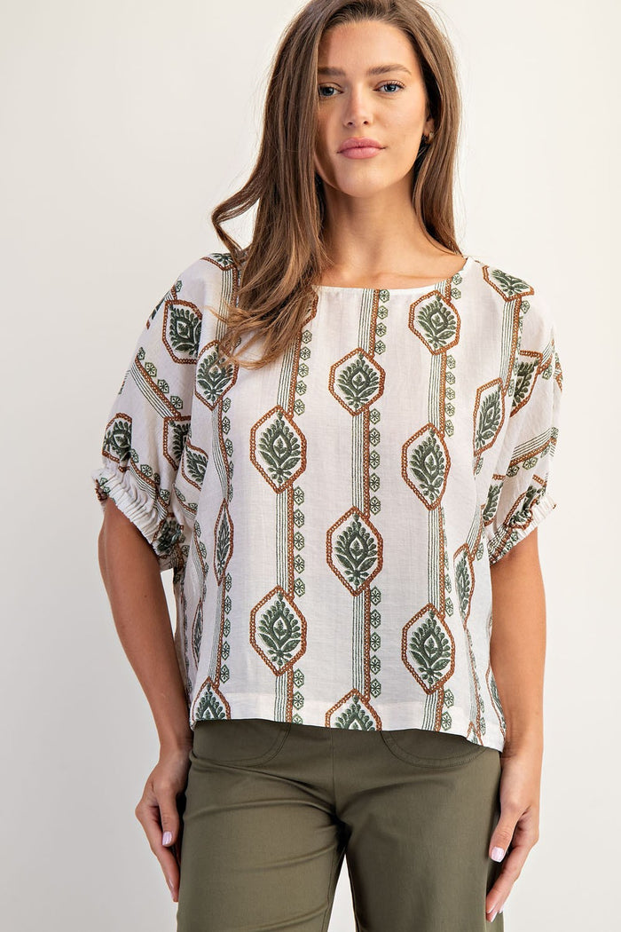 Olive Detail top