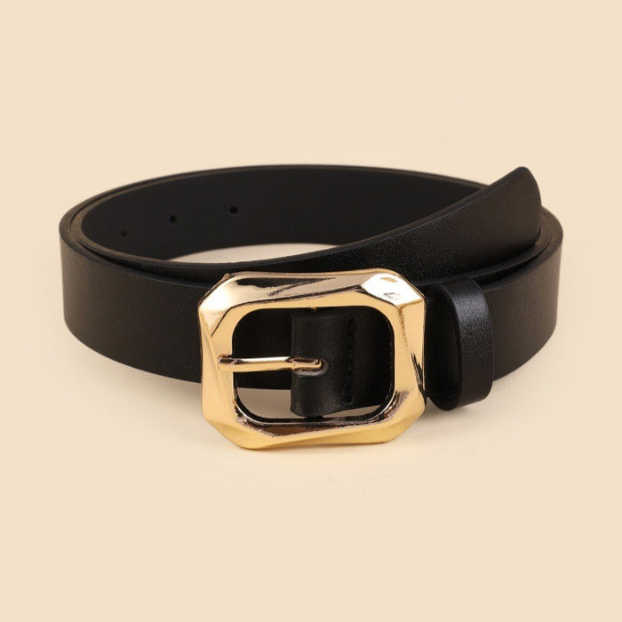 Gold buckle black belt