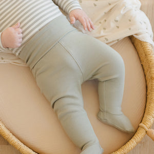 QM sage green stripe set