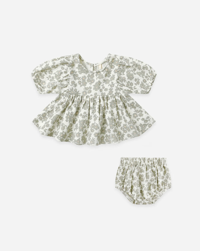 QM green floral dress
