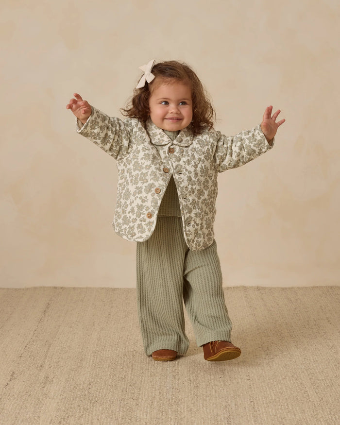 QM green floral jacket