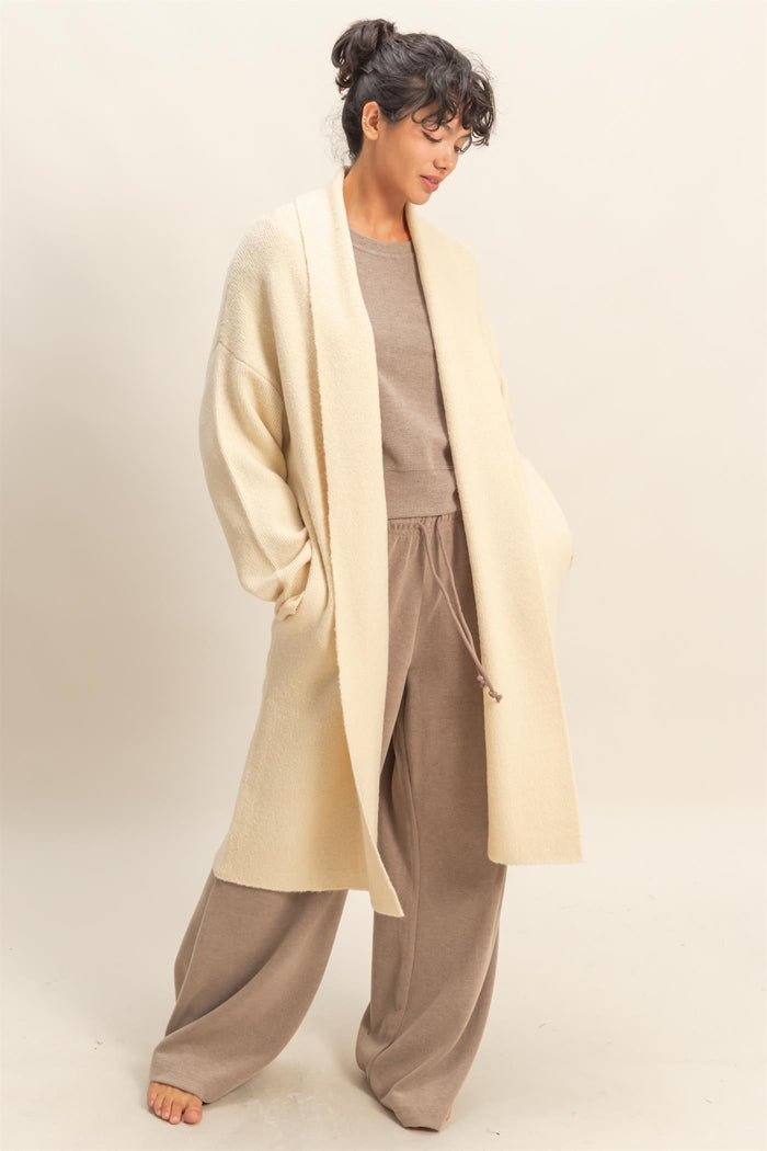 Longline Open Front Duster Sweater