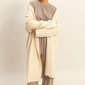 Longline Open Front Duster Sweater