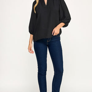 Black V neck blouse