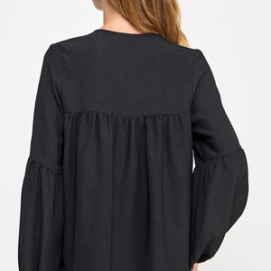 Black Solid baby doll top