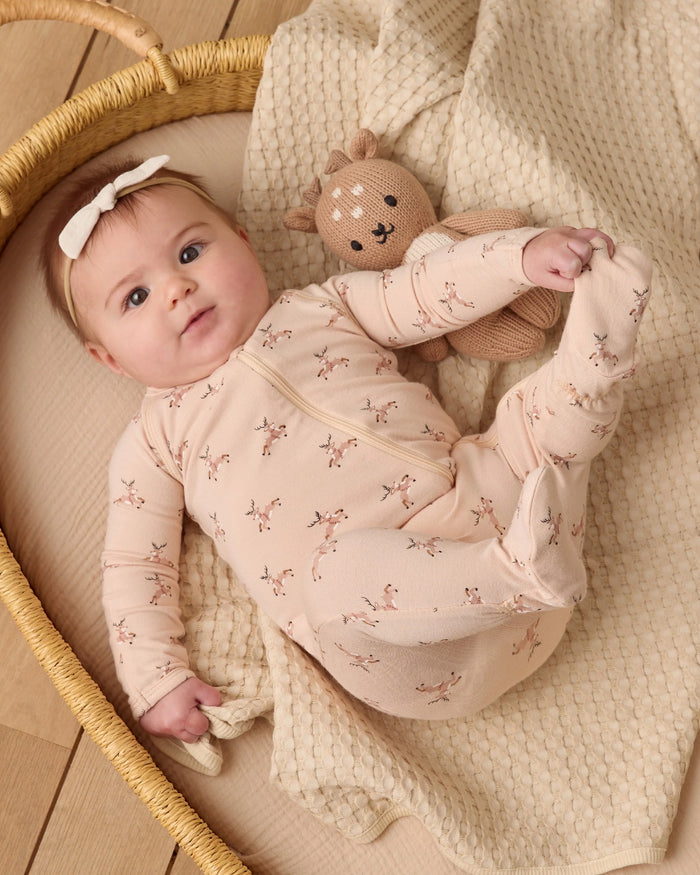 Reindeer Bamboo Zip Footie