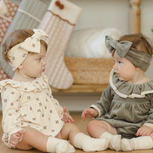 Velour Bow Headband || Forest