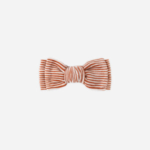 Velour Bow Headband || Red Stripe