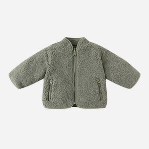 Shearling Zip Jacket || Forest