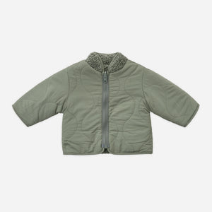 Shearling Zip Jacket || Forest