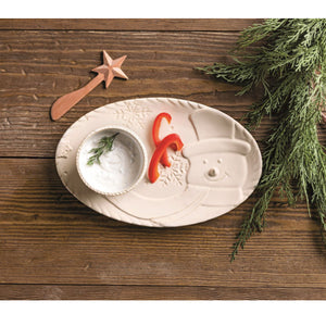 SNOWMAN TRAY & DIP SET
