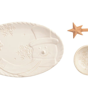 SNOWMAN TRAY & DIP SET