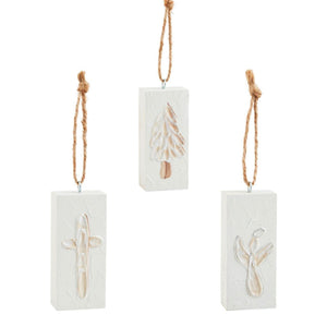 Hand-painted wooden plaque ornament