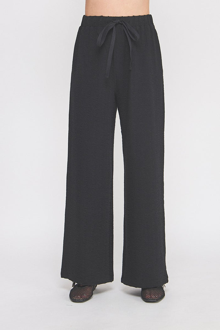 Jacquard Knit High Waist Wide Leg Pants