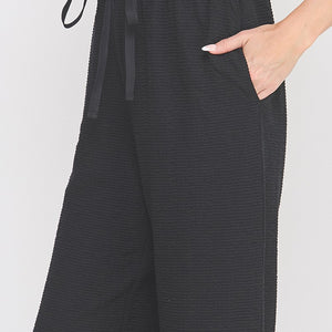 Jacquard Knit High Waist Wide Leg Pants