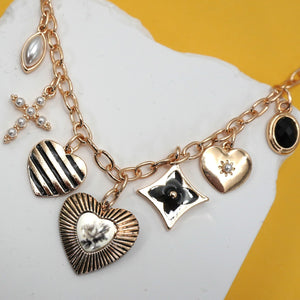 Charm Necklace-vintage Heart Clover Cross