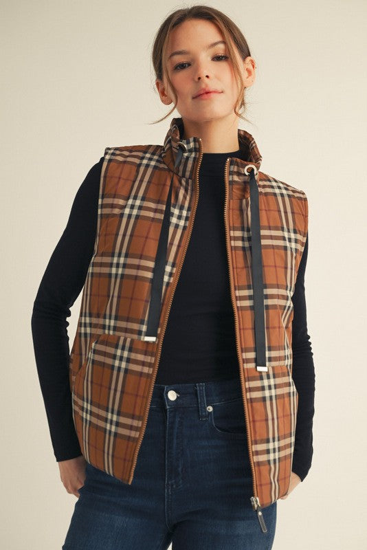Brown Plaid vest