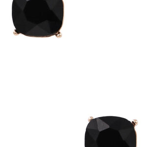 Glass Jewel Stud Earrings