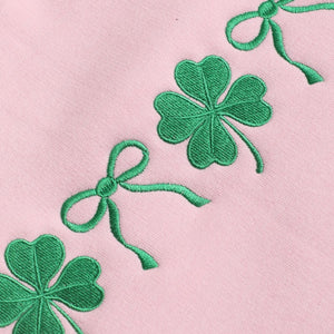 Bow&shamrock Embroidered Heavyweight Sweatshirt