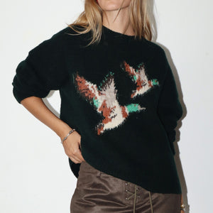 Flying Mallard Duck Knit Sweater