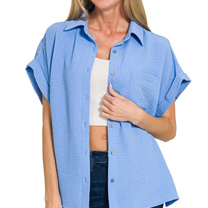 Woven Airflow Button Down Shirts, 2 colors
