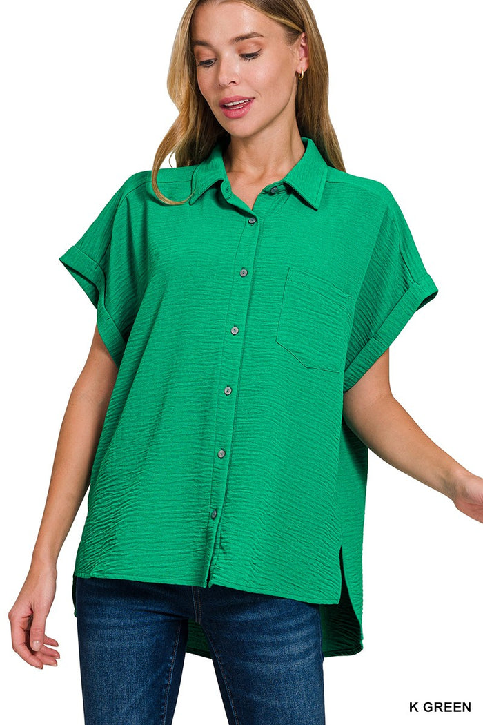 Woven Airflow Button Down Shirts, 2 colors
