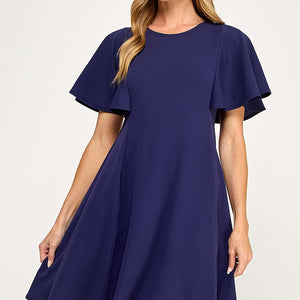 Navy Swing Dress