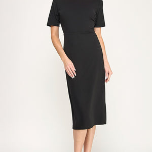 Black midi solid dress
