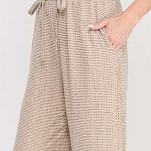 Oat Jacquard Knit High Waist Wide Leg Pants