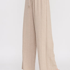 Oat Jacquard Knit High Waist Wide Leg Pants