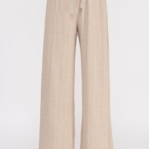 Oat Jacquard Knit High Waist Wide Leg Pants