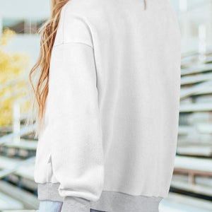 Gray Oversize Drop Shoulder Reversible Sweatshirt