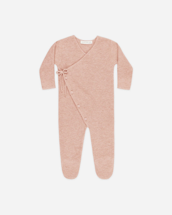 QM wrap knit footie in rose