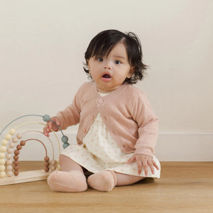 QM knit cardigan in rose