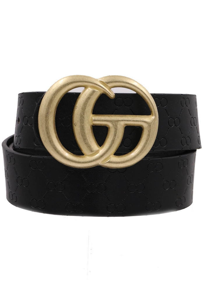 GG matte wide printed black belt, 3 colors