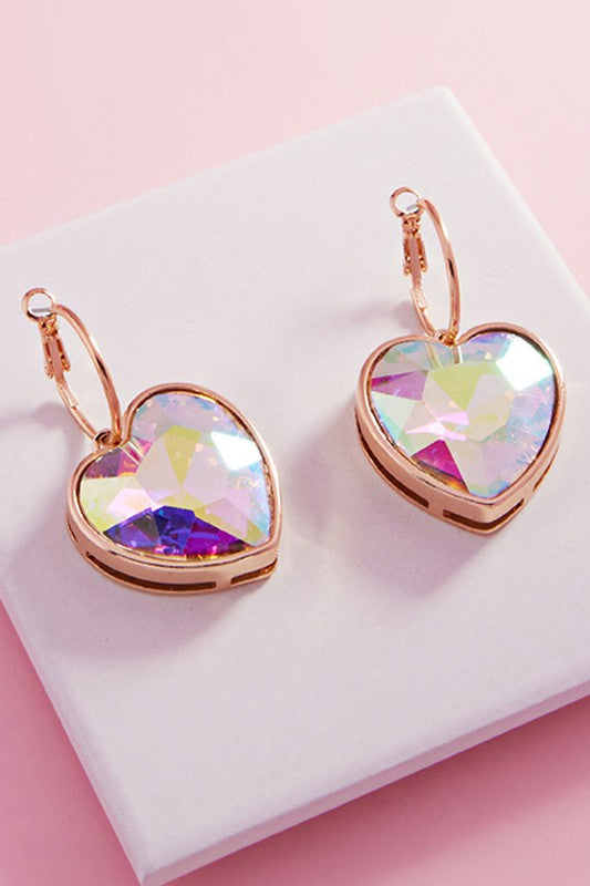 Heart Jewel Dangle Earrings