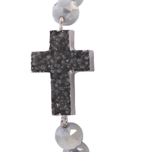Stone Cross Crystal Bead Bracelet, 3 colors
