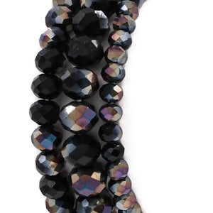 Black Beaded Stretch bracelets, 2 styles