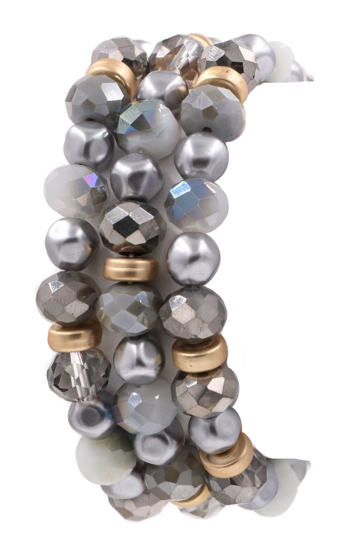 Assorted cream pearl bead bracelet set