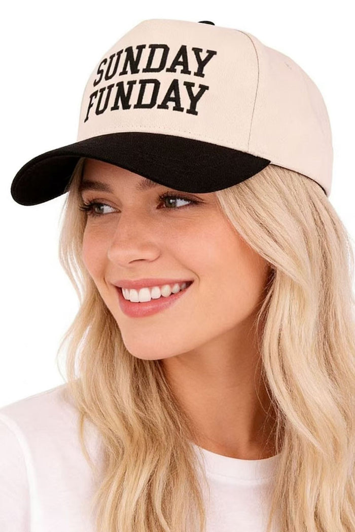 Sunday Funday Two Tone Canvas Cotton Cap