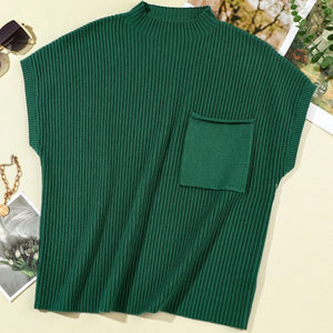 Ribbed Short Sleeve knit Green