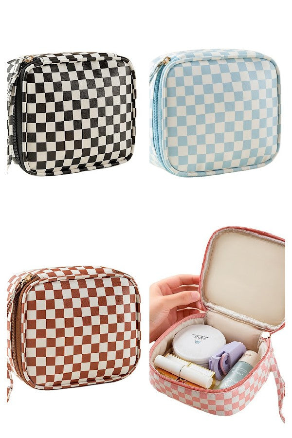 Mini Checker Check Zipper Pouch Wristlet