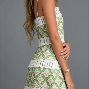 Geometric Print Strap Mini Dress Geometric Print Strap Mini Dress