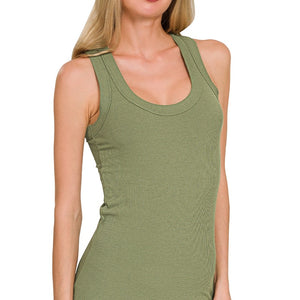 Ribbed Scoop Neck Tank Top, 4 colors