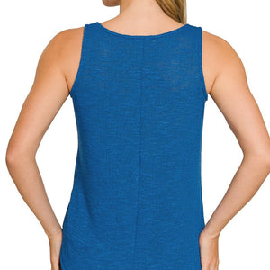 V Neck Slub Hacci Cami Top, 4 colors