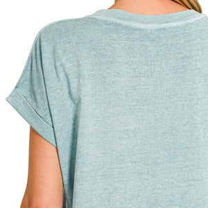 Teal Washed Premium Cotton T-shirts Dress