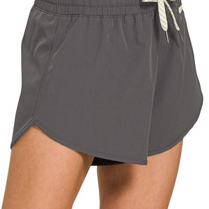 Soft Woven Lined Shorts With Zip Coin Pocket, 3 Colors