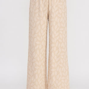 Jacquard High Elastic Tie Pants With Pockets