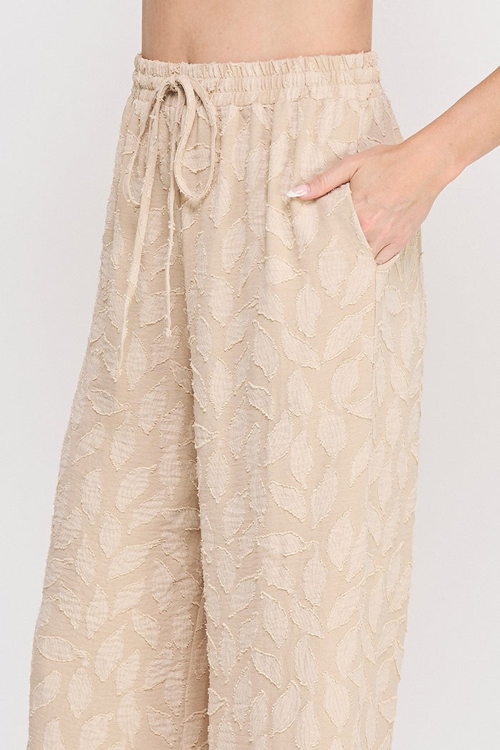 Jacquard High Elastic Tie Pants With Pockets