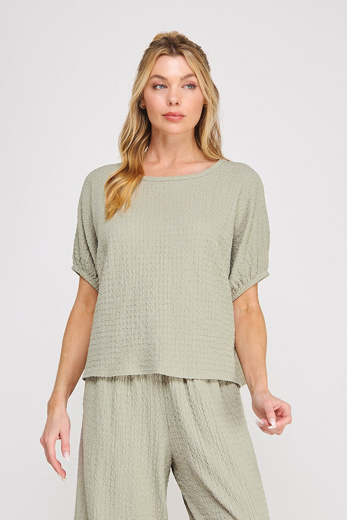 Sage Textured Knit Top